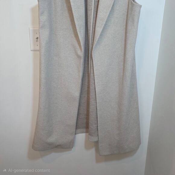 Joie Open Front Sleeveless Long Duster Vest Cardigan Women's sz XL Oatmeal‎ - Picture 6 of 11